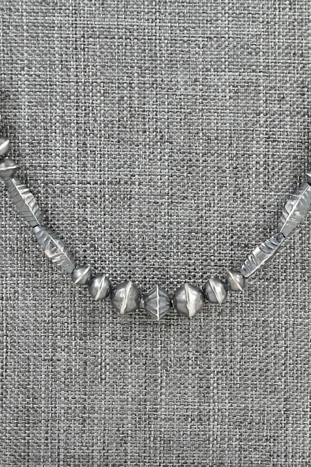 Sterling Silver Navajo Pearl Necklace 24" - Vintage