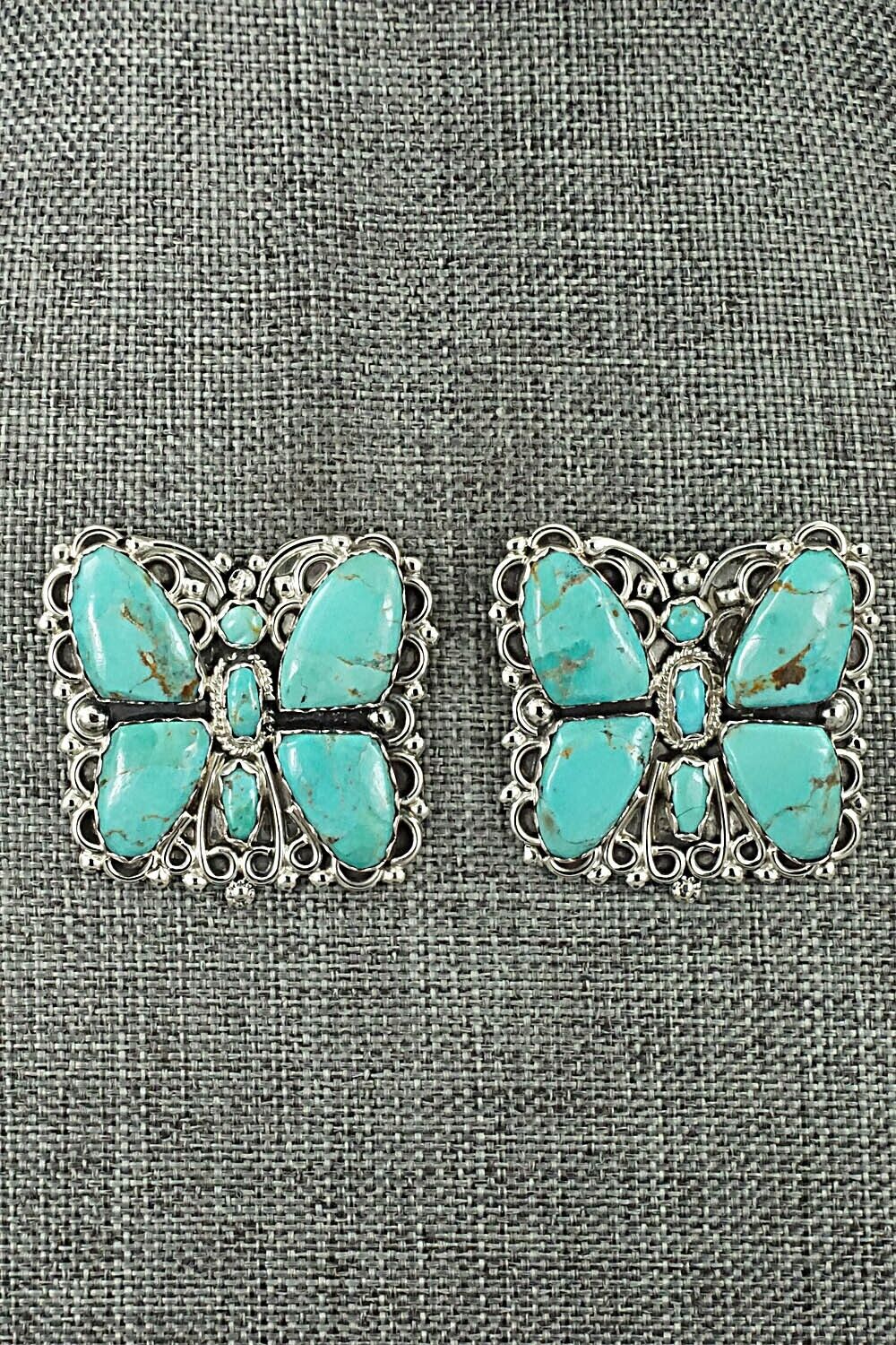 Turquoise and Sterling Silver Earrings - Zeita Begay