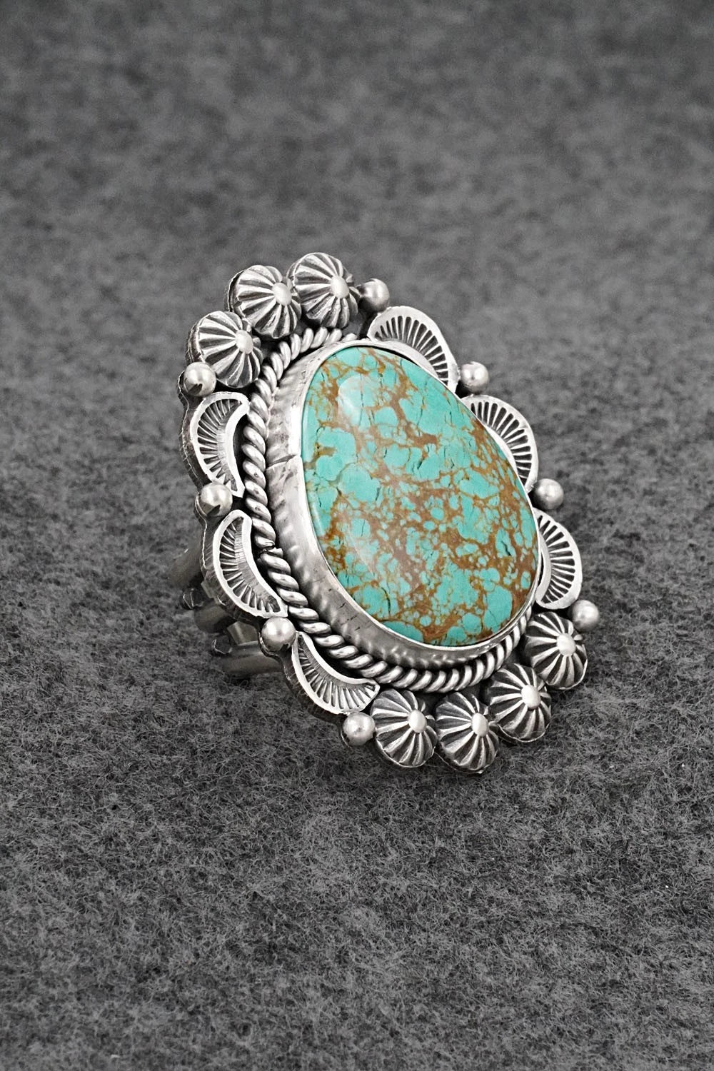Turquoise & Sterling Silver Ring - Rosita Calladitto - Size 9