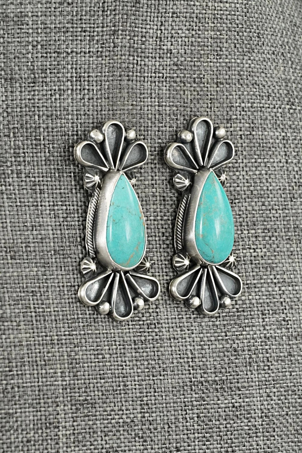 Turquoise & Sterling Silver Earrings - Bobby Johnson