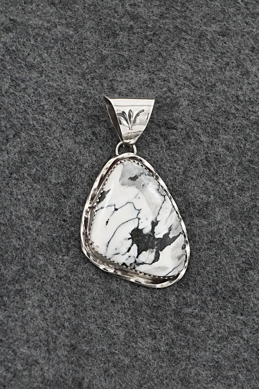 White Buffalo & Sterling Silver Pendant - Ernest Hawthorne