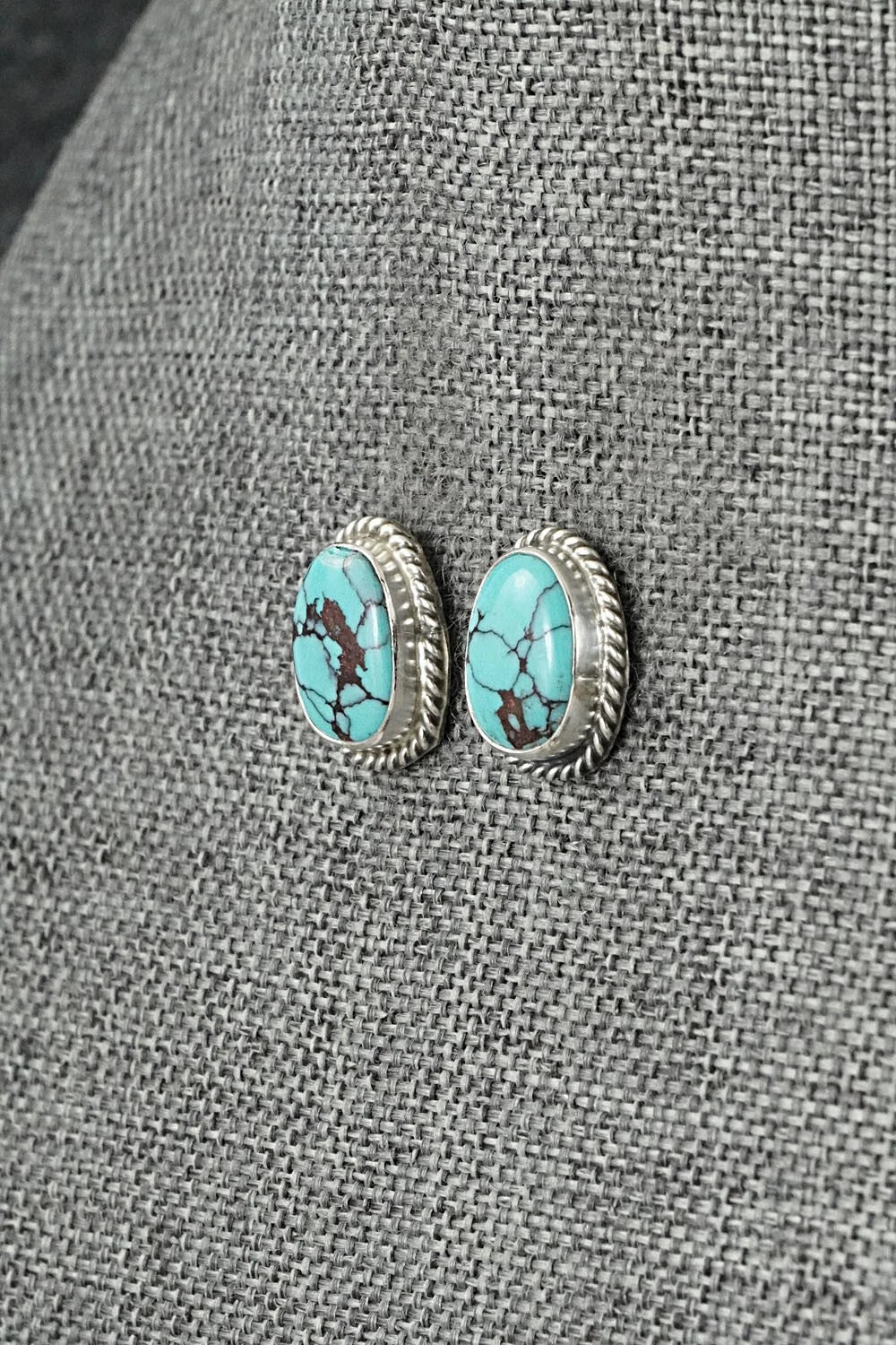 Turquoise & Sterling Silver Earrings - Eugene Gruber