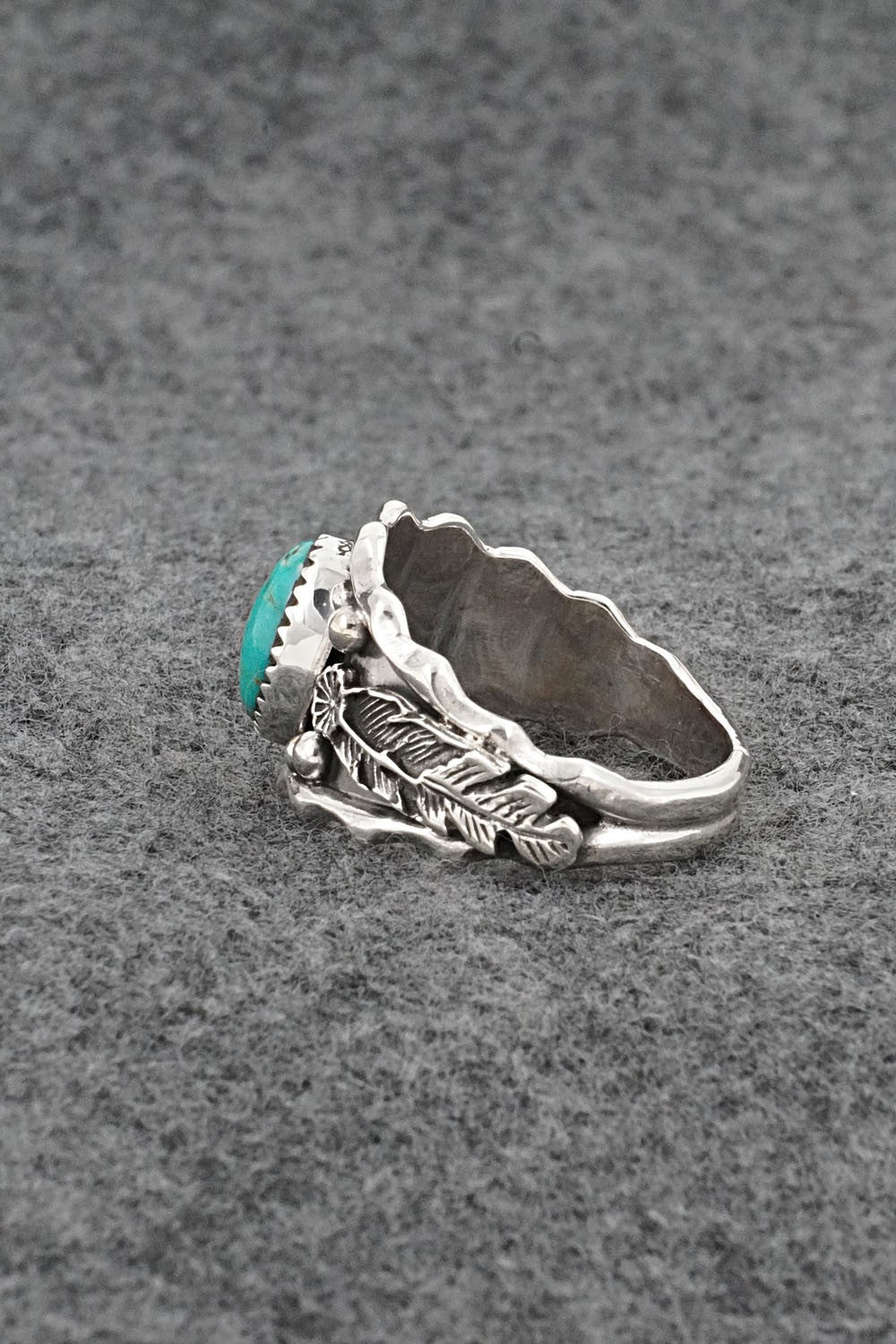 Turquoise & Sterling Silver Ring - Genevieve Francisco - Size 13.5