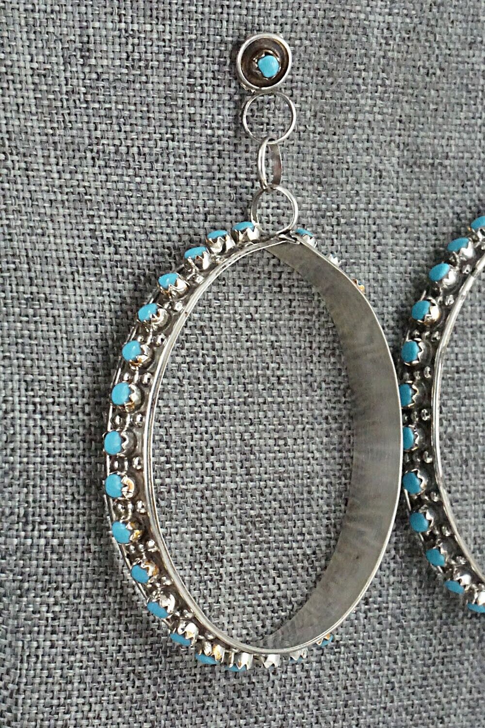 Turquoise & Sterling Silver Hoop Earrings - Joanne Cheama