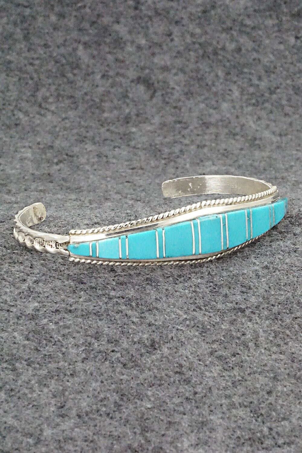 Turquoise & Sterling Silver Inlay Bracelet - Deirdre Luna Panteah
