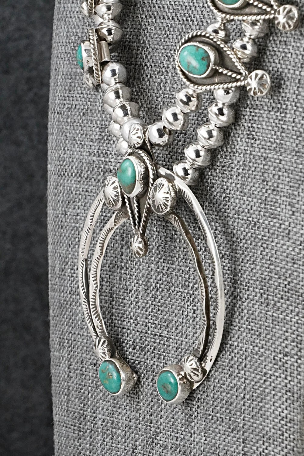 Turquoise & Sterling Silver Squash Blossom Set - Priscilla Reeder