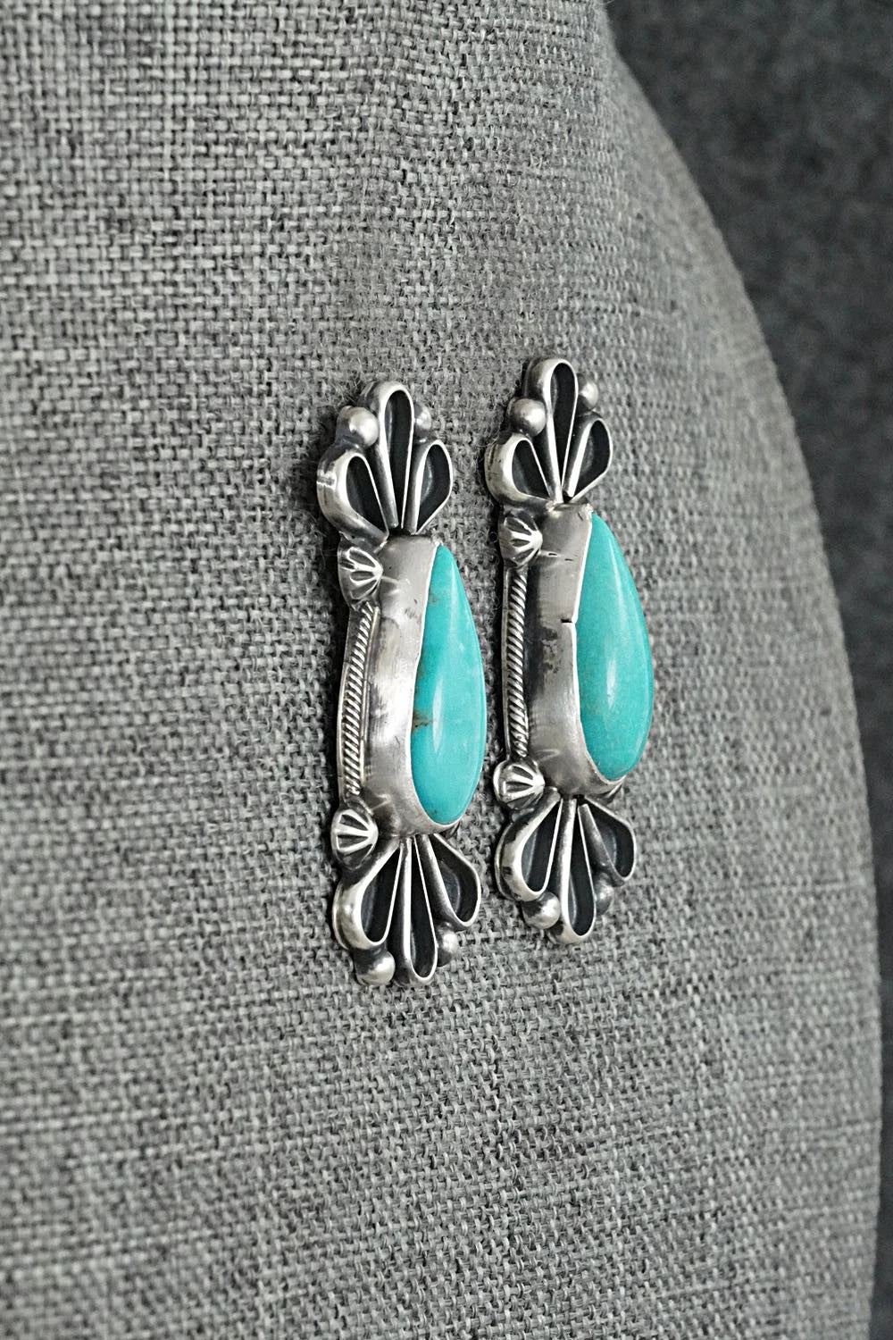 Turquoise & Sterling Silver Earrings - Bobby Johnson