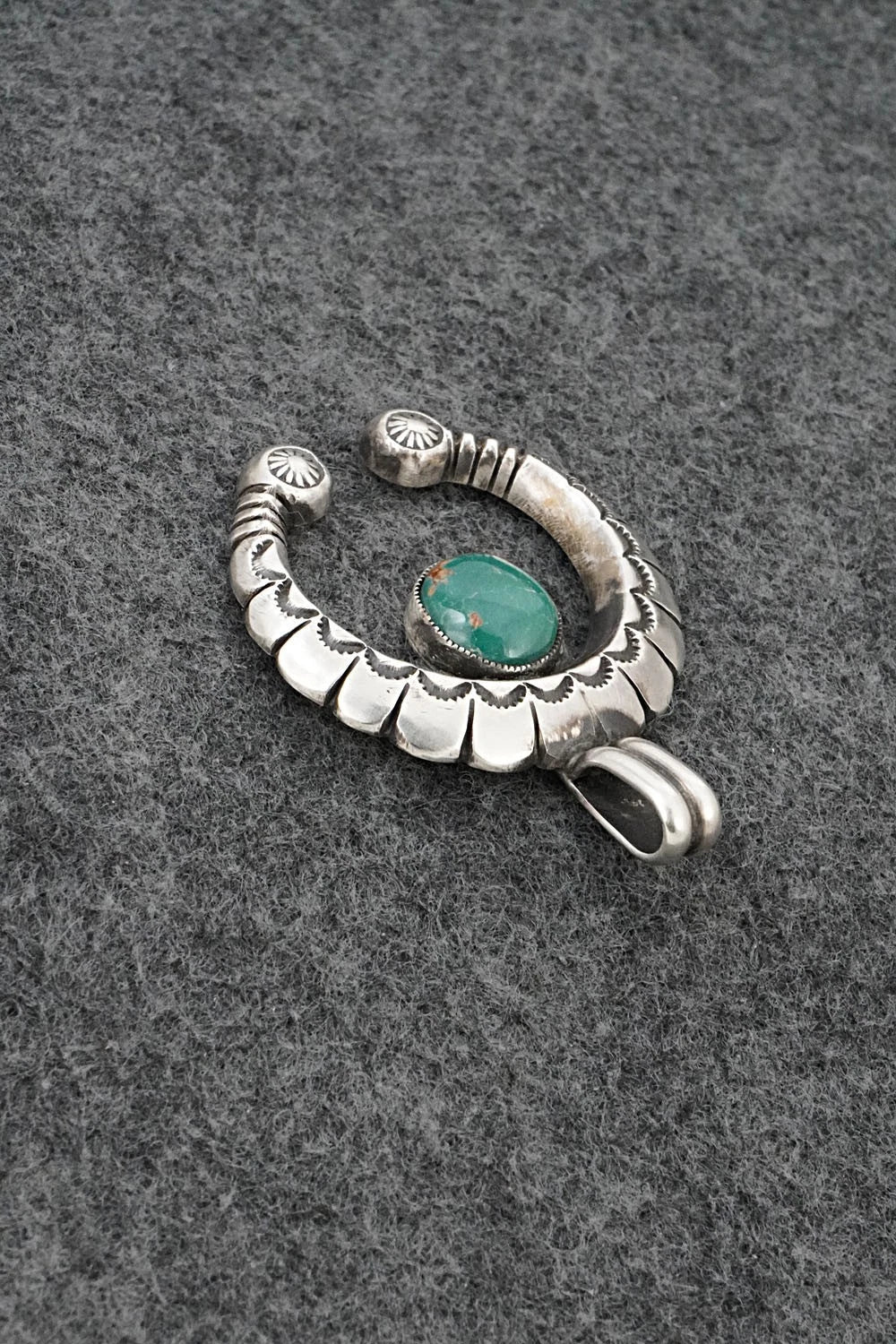 Turquoise & Sterling Silver Naja Pendant - Calvin Martinez