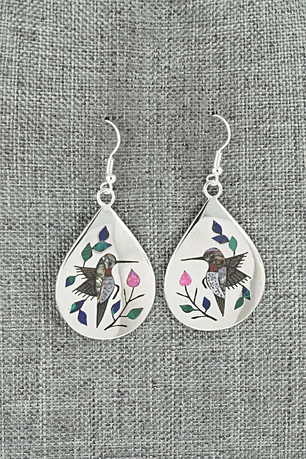 Multi-Stone Inlay & Sterling Silver Earrings - Raymond Boyd