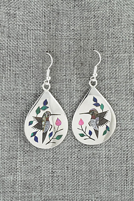 Multi-Stone Inlay & Sterling Silver Earrings - Raymond Boyd