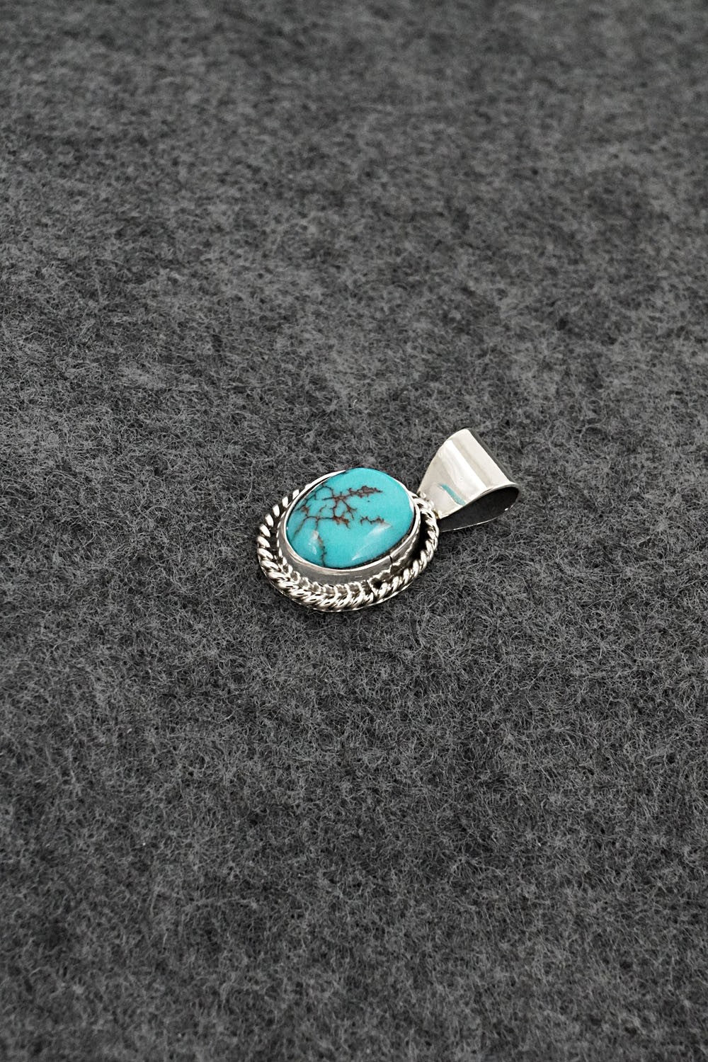 Turquoise & Sterling Silver Pendant - Rena Begay