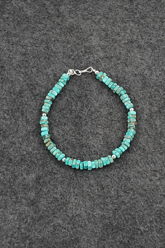 Turquoise & Sterling Silver Bracelet - Doreen Jake