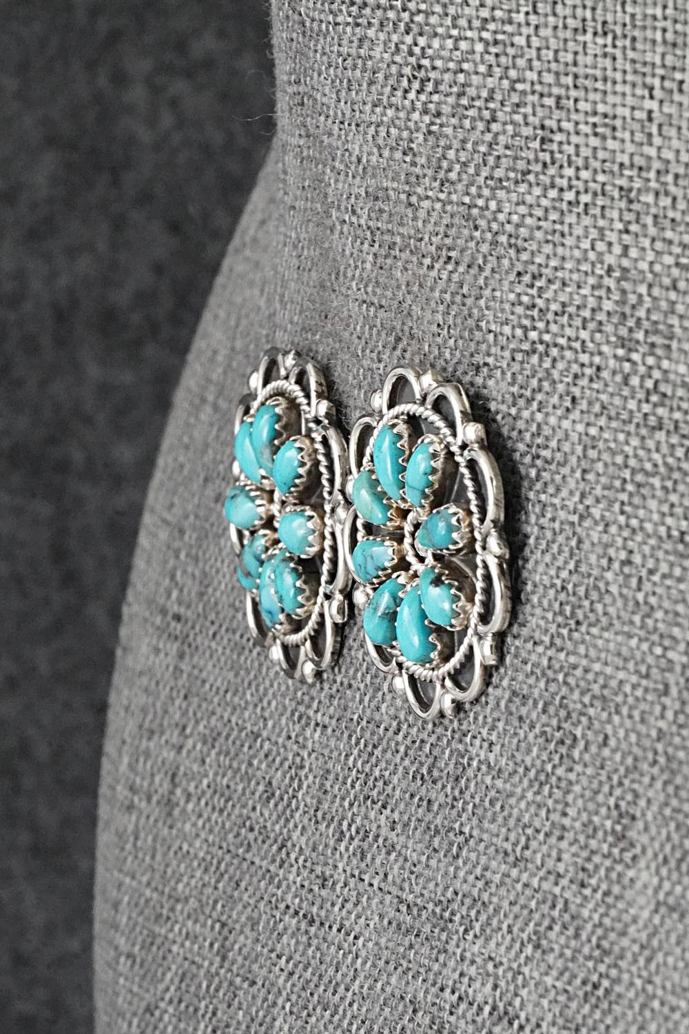 Turquoise & Sterling Silver Earrings - Gerald Mitchell