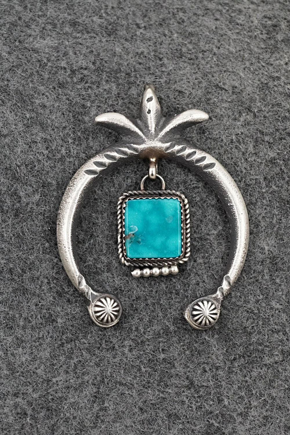 Turquoise & Sterling Silver Pendant - Martha Cayatiento