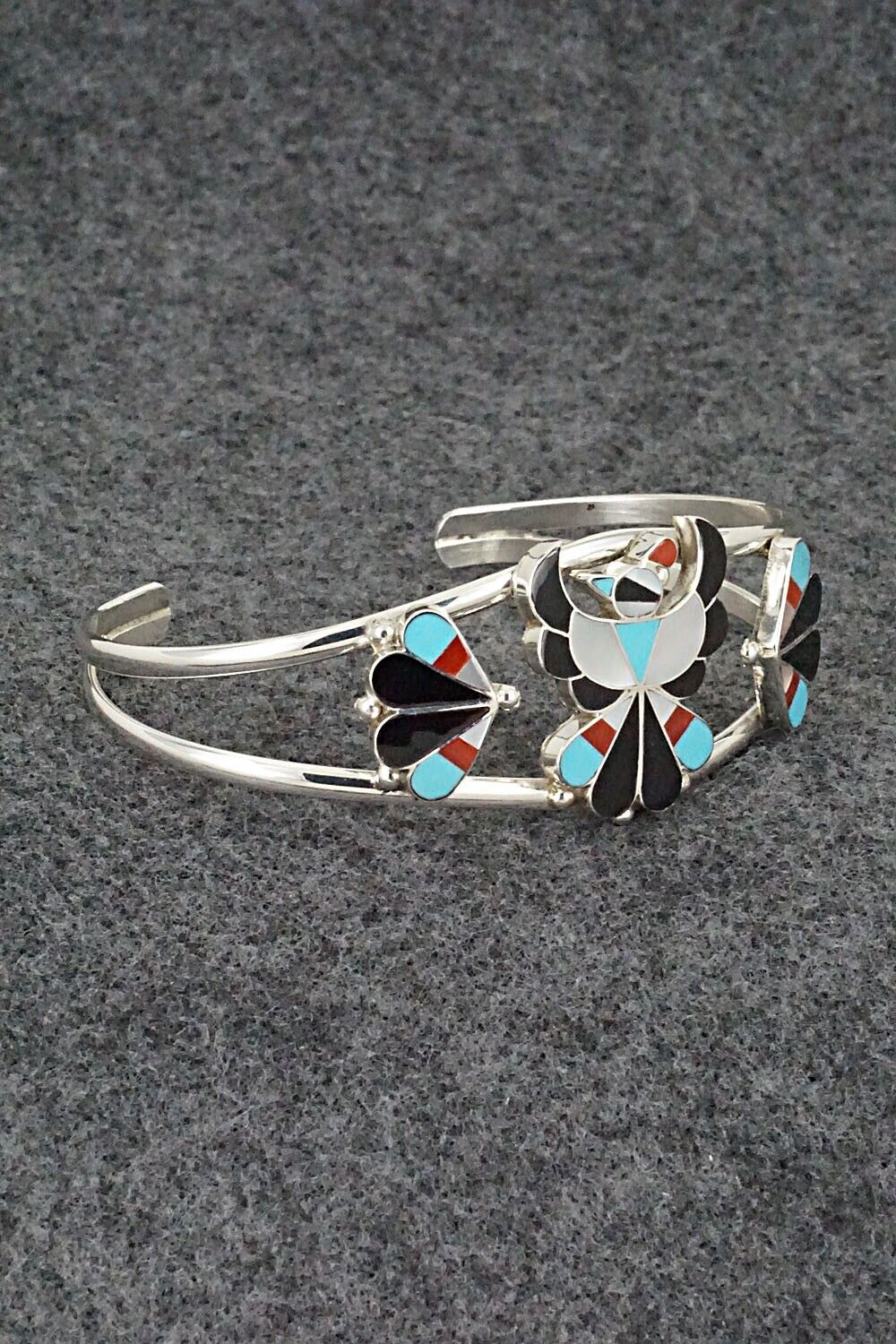 Multi Stone & Sterling Silver Inlay Bracelet - Breon Wallace