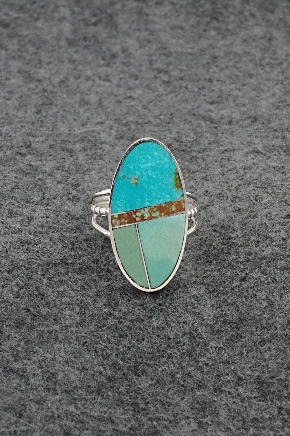 Turquoise & Sterling Silver Ring - Harold Smith - Size 9