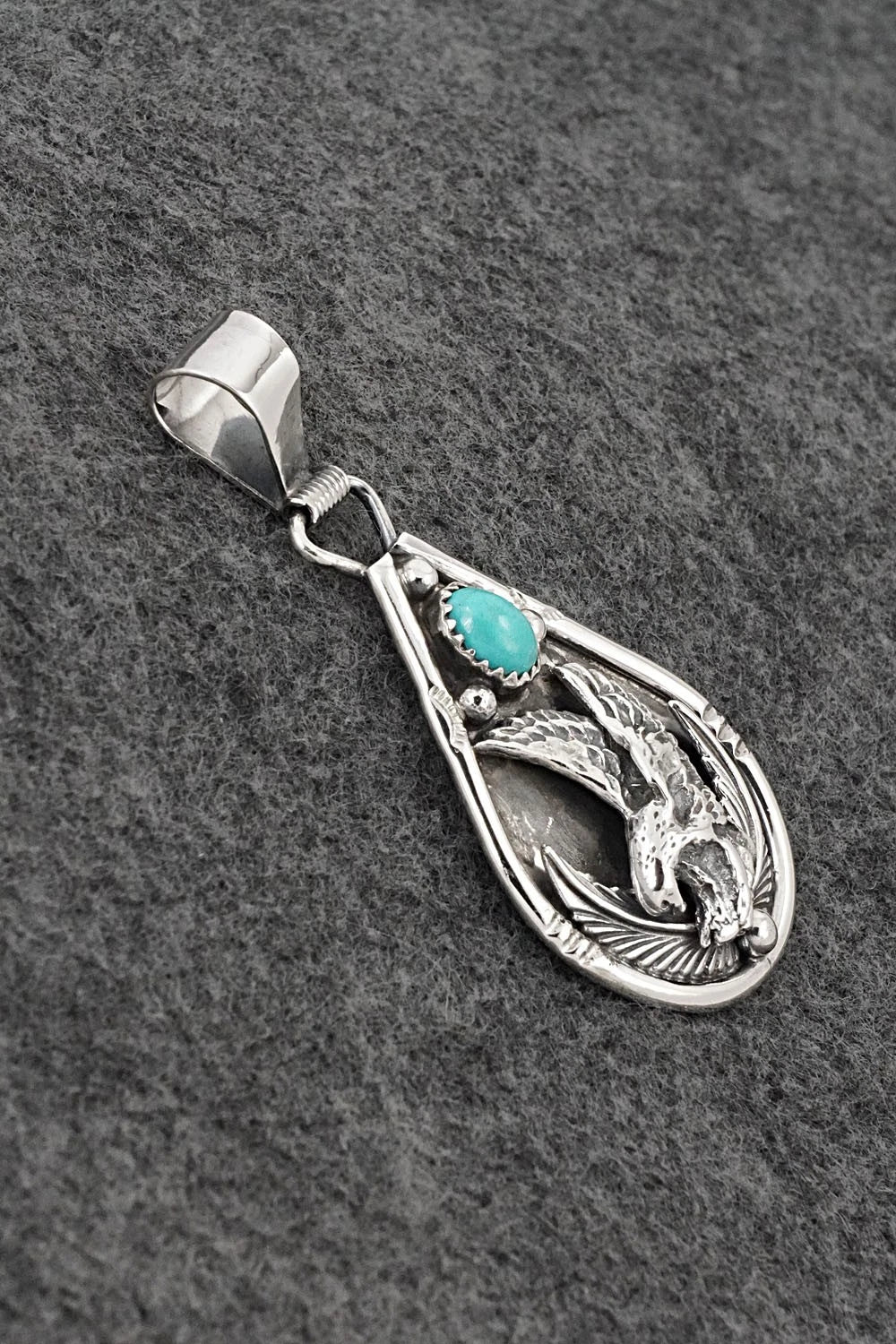 Turquoise & Sterling Silver Pendant - Darrell Morgan