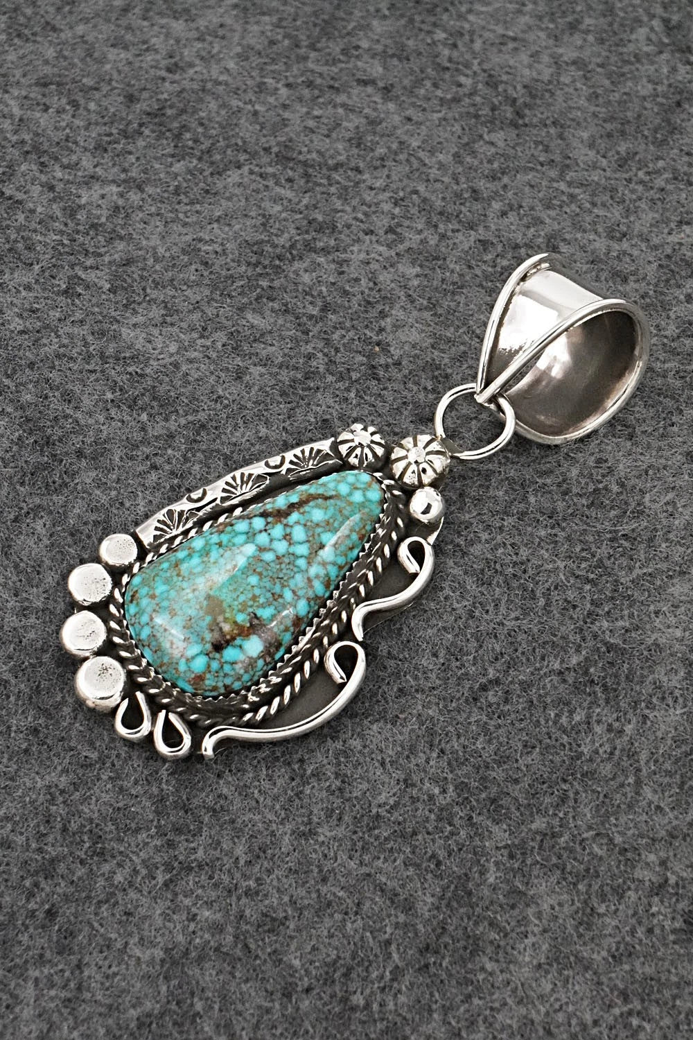 Turquoise & Sterling Silver Pendant - Phil Nez