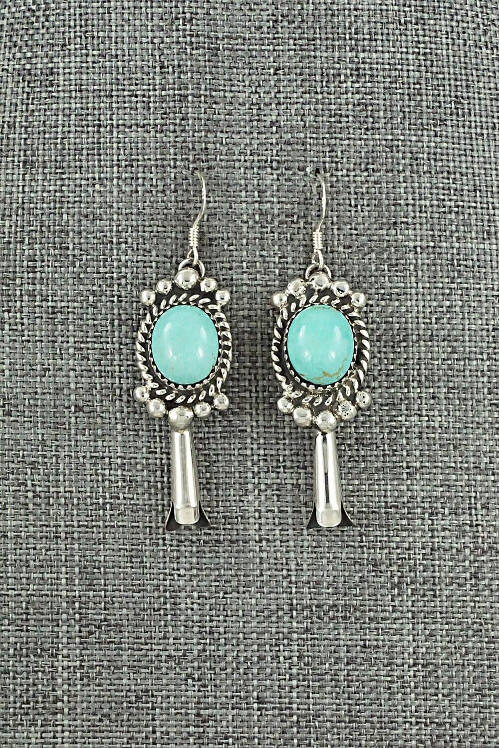 Turquoise & Sterling Silver Earrings - Vernon Johnson