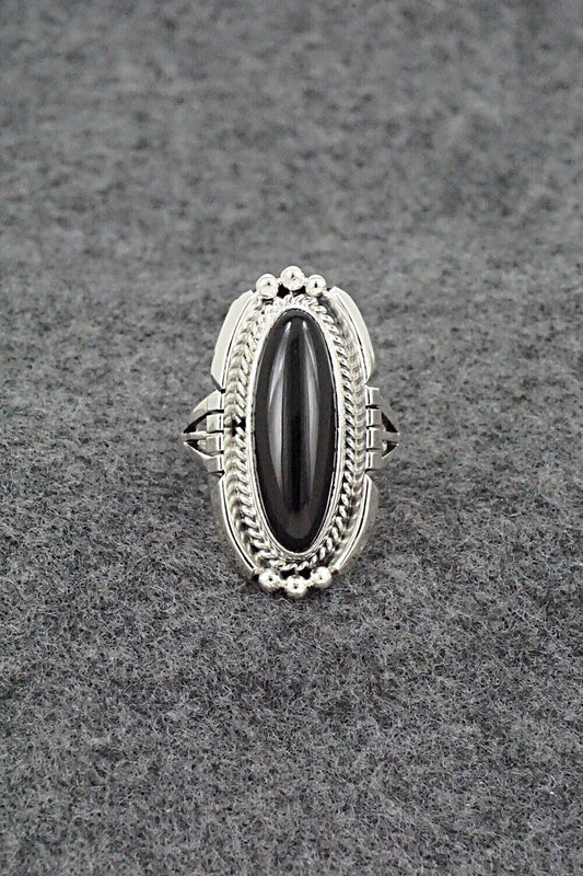 Onyx & Sterling Silver Ring - Samuel Yellowhair - Size 8