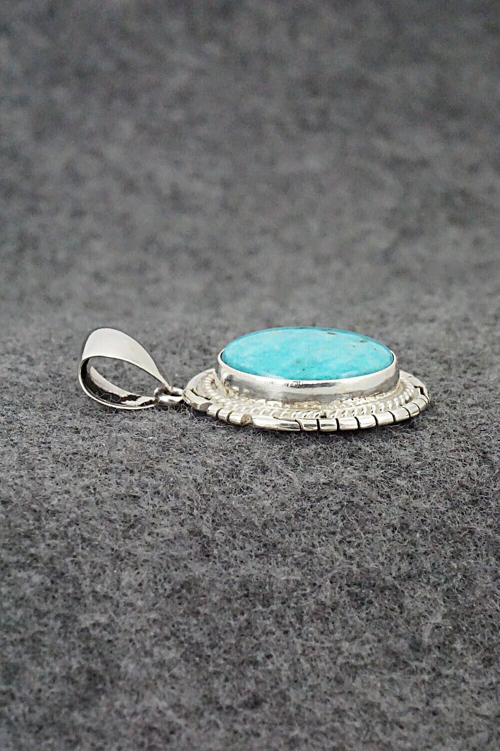 Turquoise & Sterling Silver Pendant - Peggy Skeets