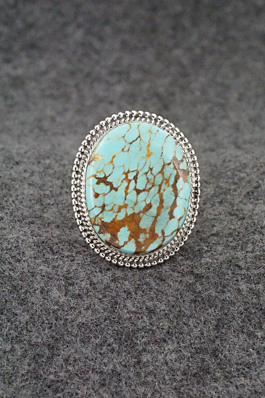 Turquoise & Sterling Silver Ring - Kiriza Tom - Size 8.75