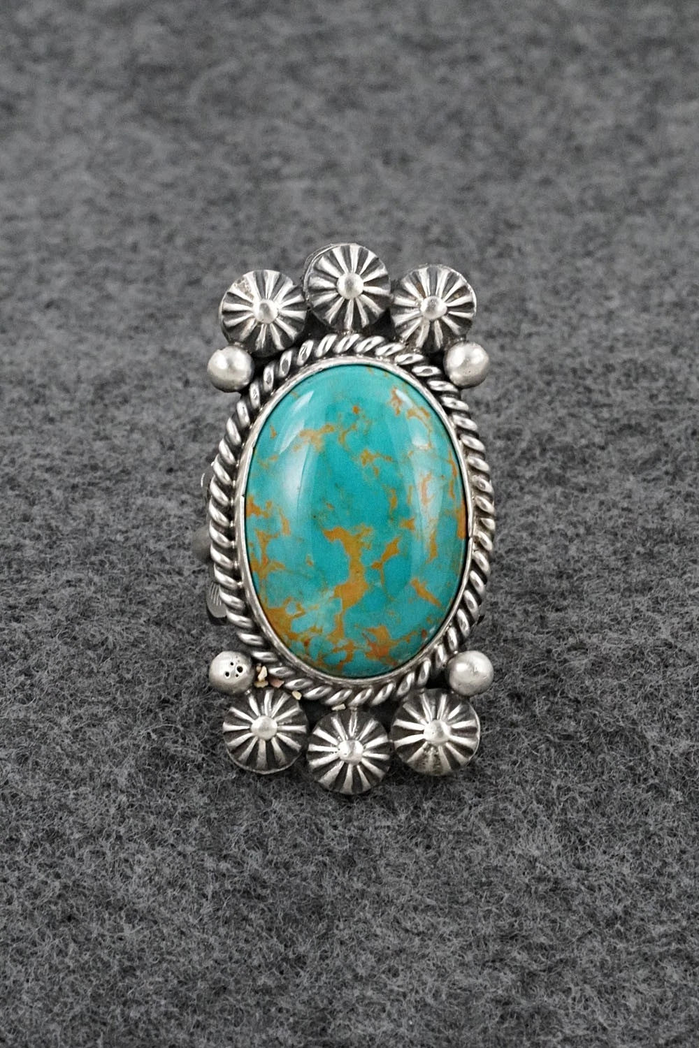 Turquoise & Sterling Silver Ring - Michael Calladitto - Size 7.5