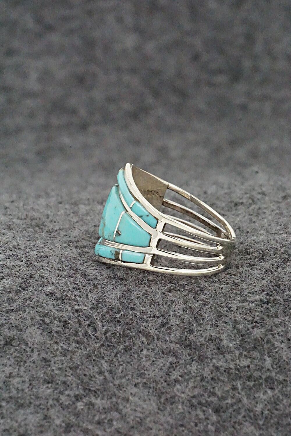 Turquoise & Sterling Silver Ring - Andrew Enrico - Size 8.5