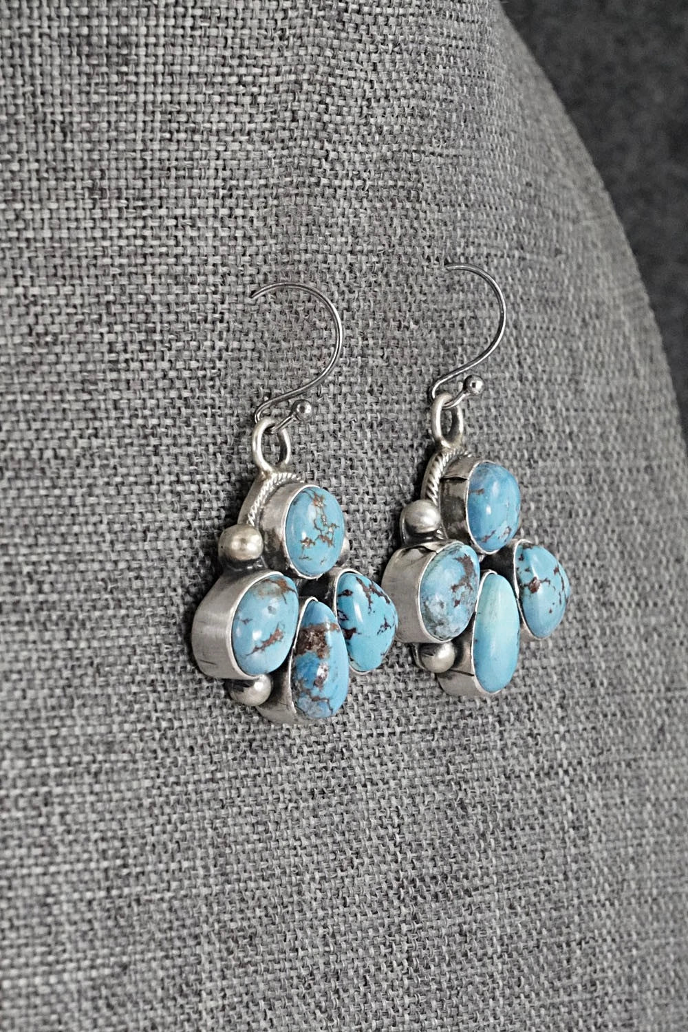 Turquoise & Sterling Silver Necklace and Earrings Set - Paul Livingston