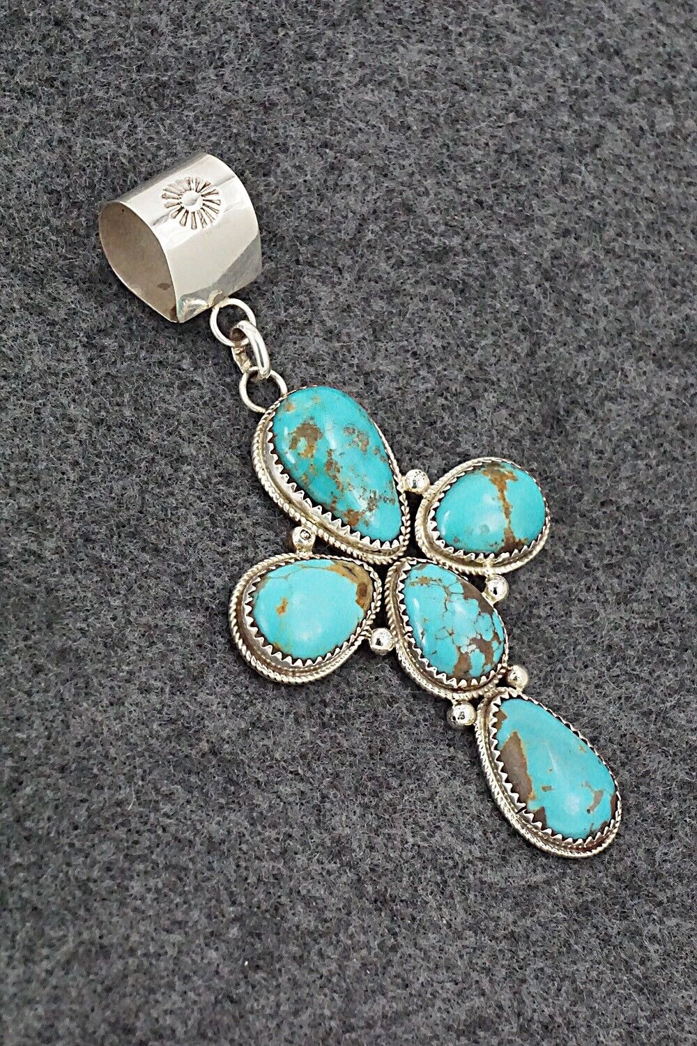 Turquoise & Sterling Silver Pendant - Ernest Hawthorne