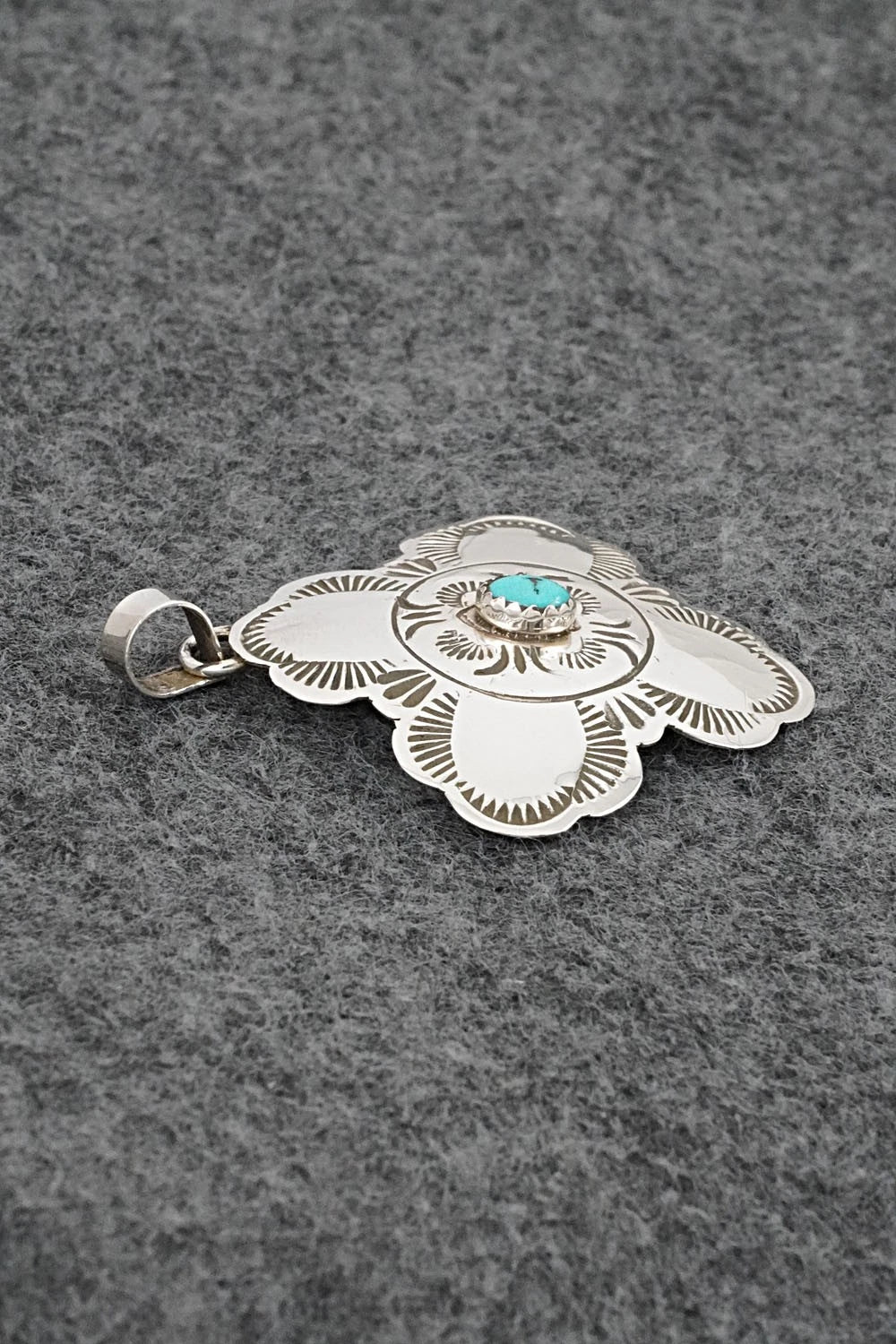 Turquoise & Sterling Silver Pendant - Bertha Begay