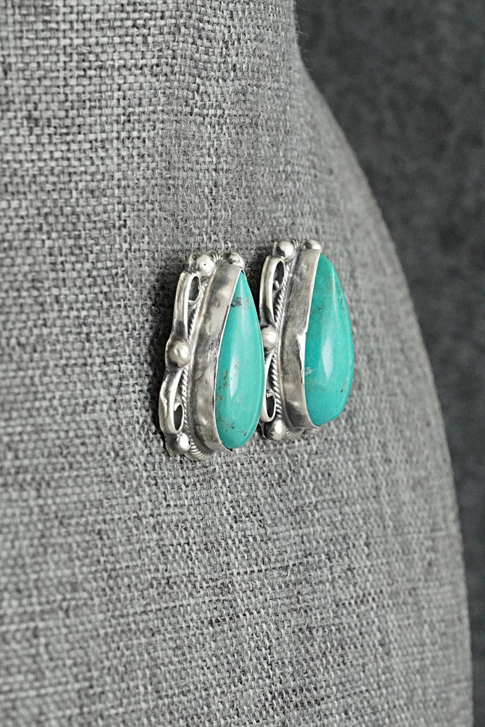 Turquoise & Sterling Silver Earrings - Kobe Martinez