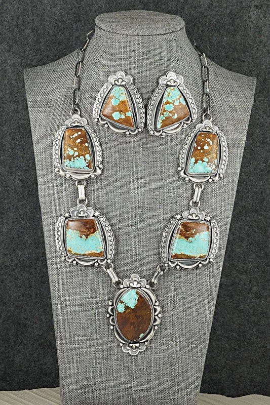 Turquoise & Sterling Silver Necklace and Earrings Set - Randy Boyd