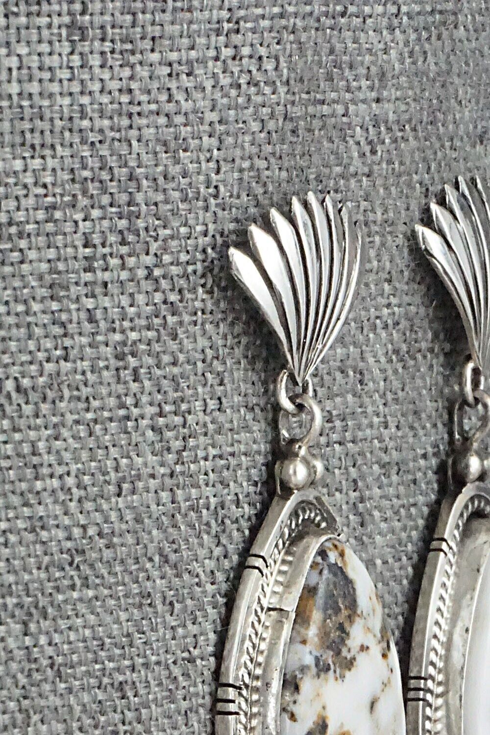 White Buffalo & Sterling Silver Earrings - Annie Spencer