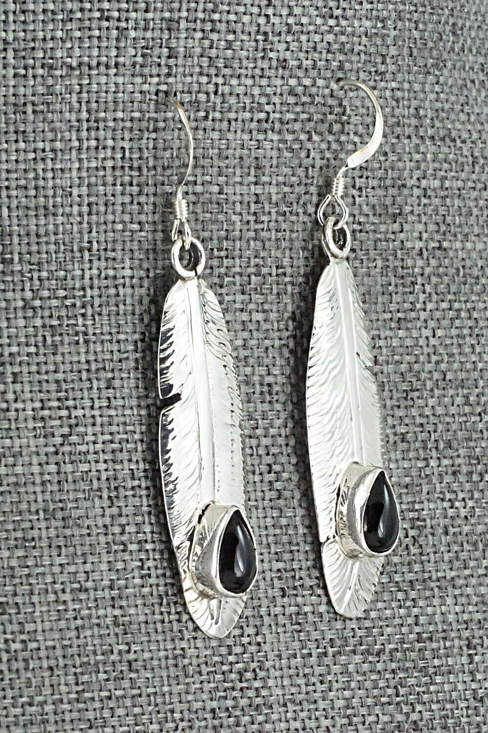 Onyx & Sterling Silver Earrings - Genevieve Francisco