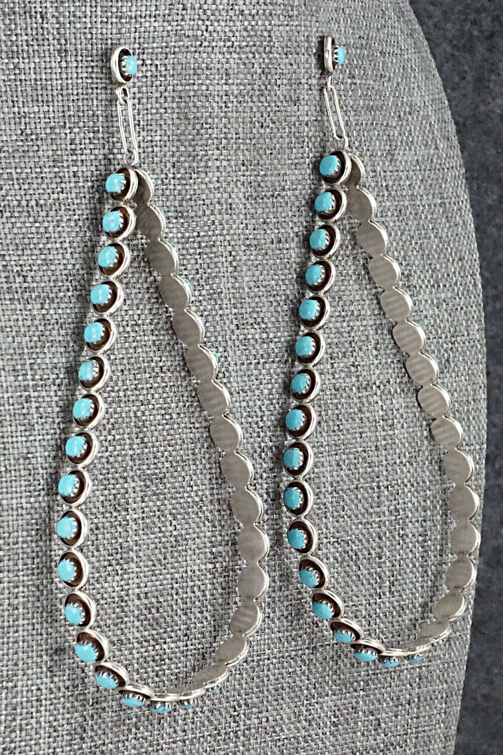 Turquoise & Sterling Silver Earrings - Florenda Lonasee