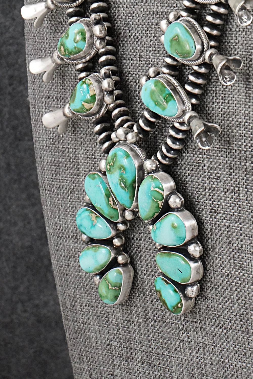 Turquoise & Sterling Silver Squash Blossom Set - Darrin Livingston