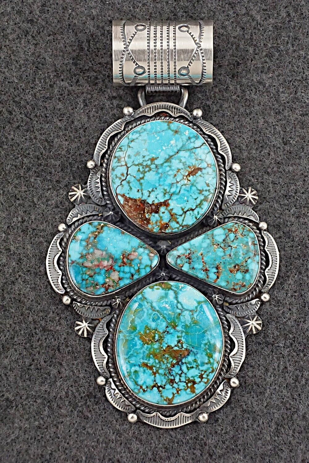 Turquoise & Sterling Silver Pendant & Earrings Set - Raymond Delgarito