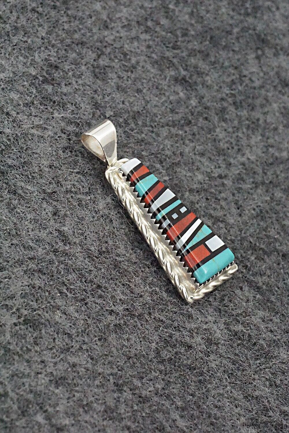 Multi Stone & Sterling Silver Pendant - Victor Martza