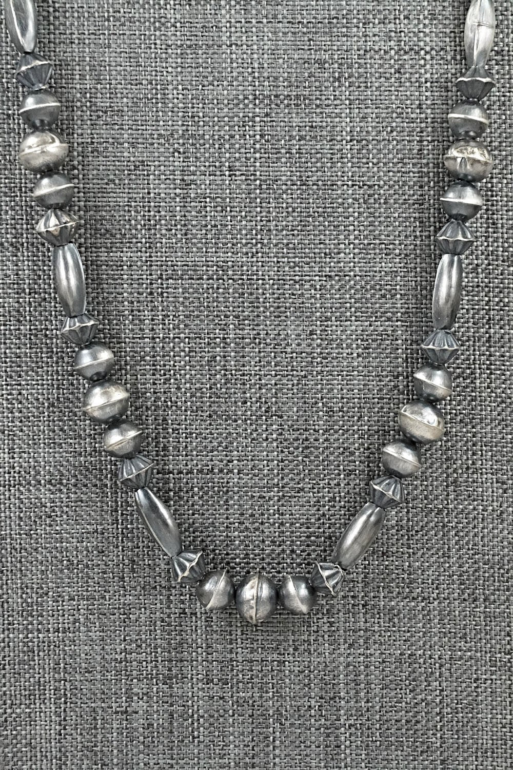 Sterling Silver Navajo Pearl Necklace 28" - Vintage