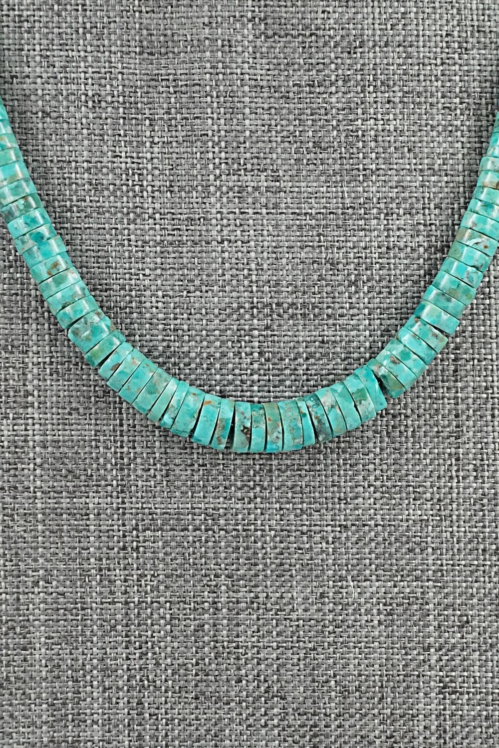 Turquoise & Sterling Silver Necklace 18" - Doreen Jake