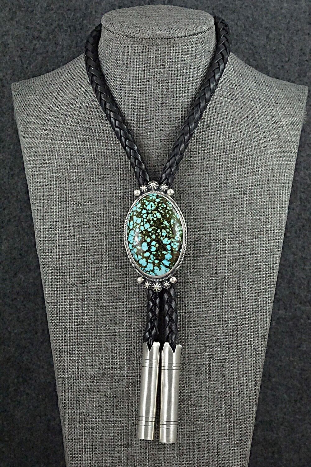 Turquoise & Sterling Silver Bolo Tie - Bobby Johnson