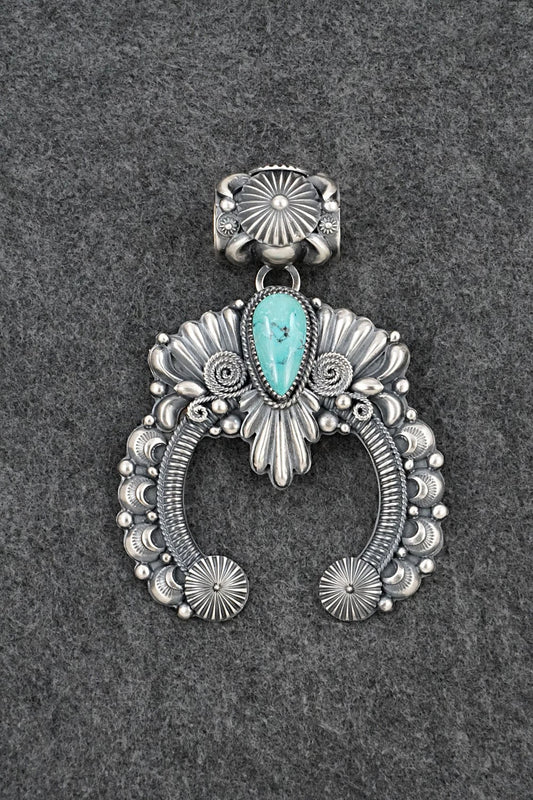 Turquoise & Sterling Silver Naja Pendant - Delbert Gordon