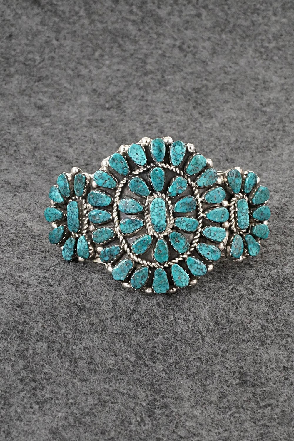 Turquoise & Sterling Silver Bracelet - Griffin & Vangie Tsabetsaye