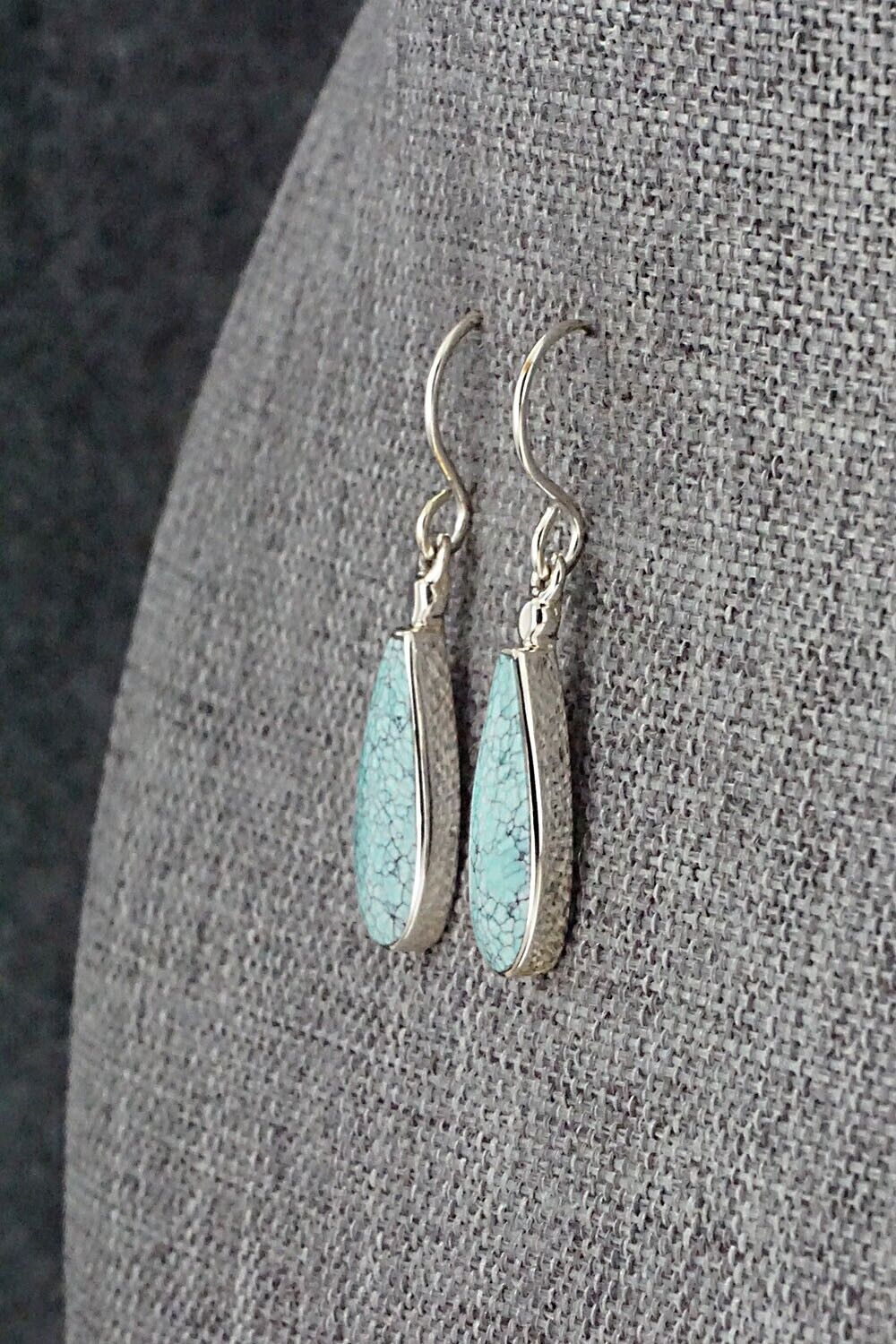 Turquoise & Sterling Silver Earrings - Kenneth Bitsie