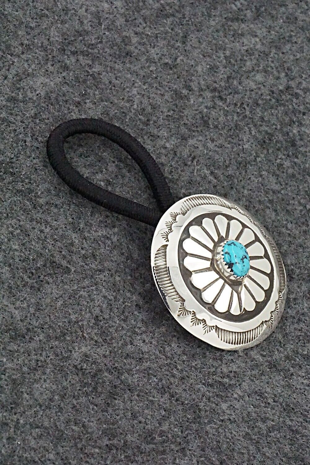 Turquoise & Sterling Silver Hair Tie - Jolene Begay