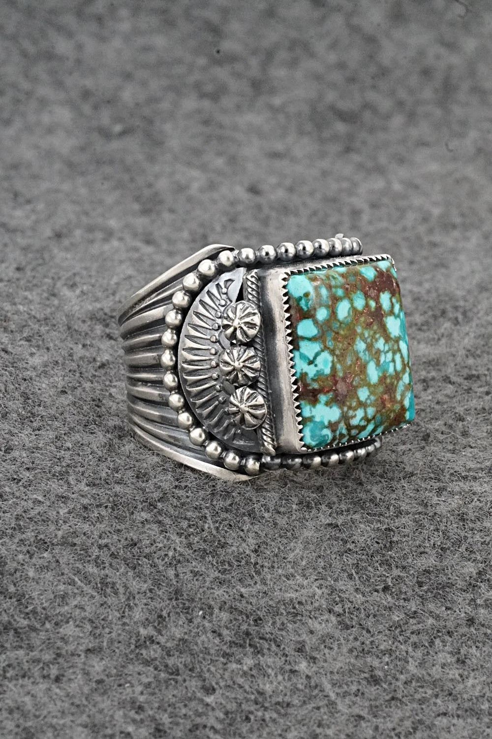 Turquoise & Sterling Silver Ring - Delbert Gordon - Size 12.5