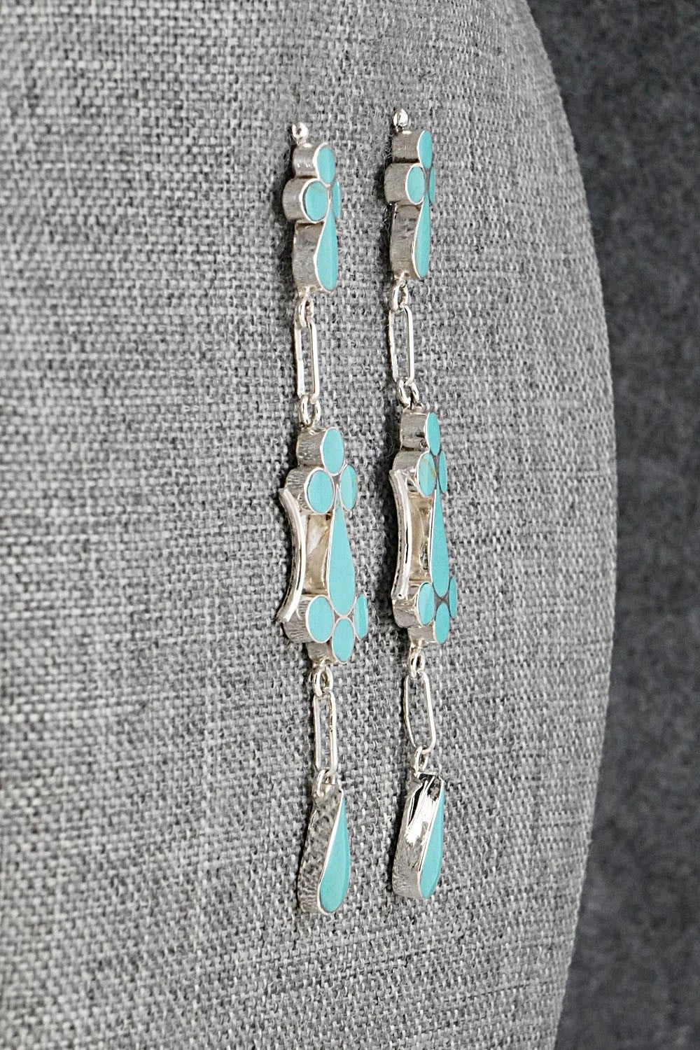 Turquoise & Sterling Silver Earrings - Vivianita Booqua