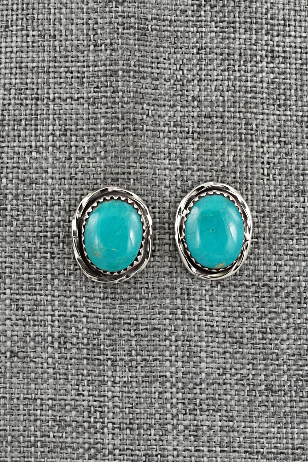 Turquoise & Sterling Silver Earrings - Ernest Hawthorne