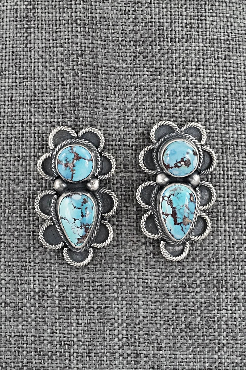 Turquoise & Sterling Silver Squash Blossom Set - Darrin Livingston